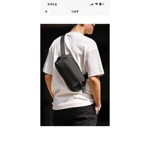 Tomtoc Explorer T-21 Black Sling Bag Adjustable Strap Water-Resistant Travel Bag